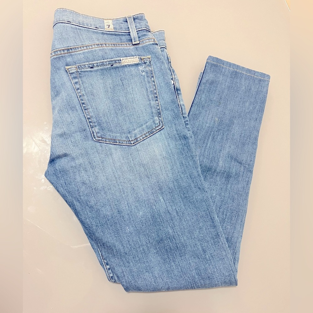 NWOT 7 for all mankind  super skinny ripped jeans: W 30”, L 28
